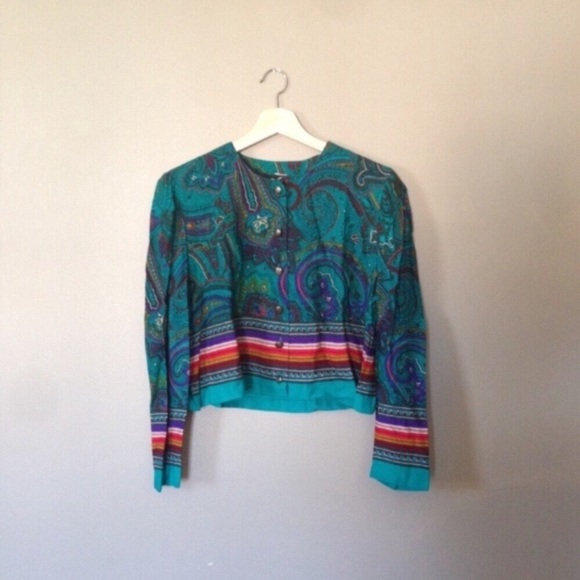 Vintage Paisley Cropped Statement Jacket - Picture 1 of 5